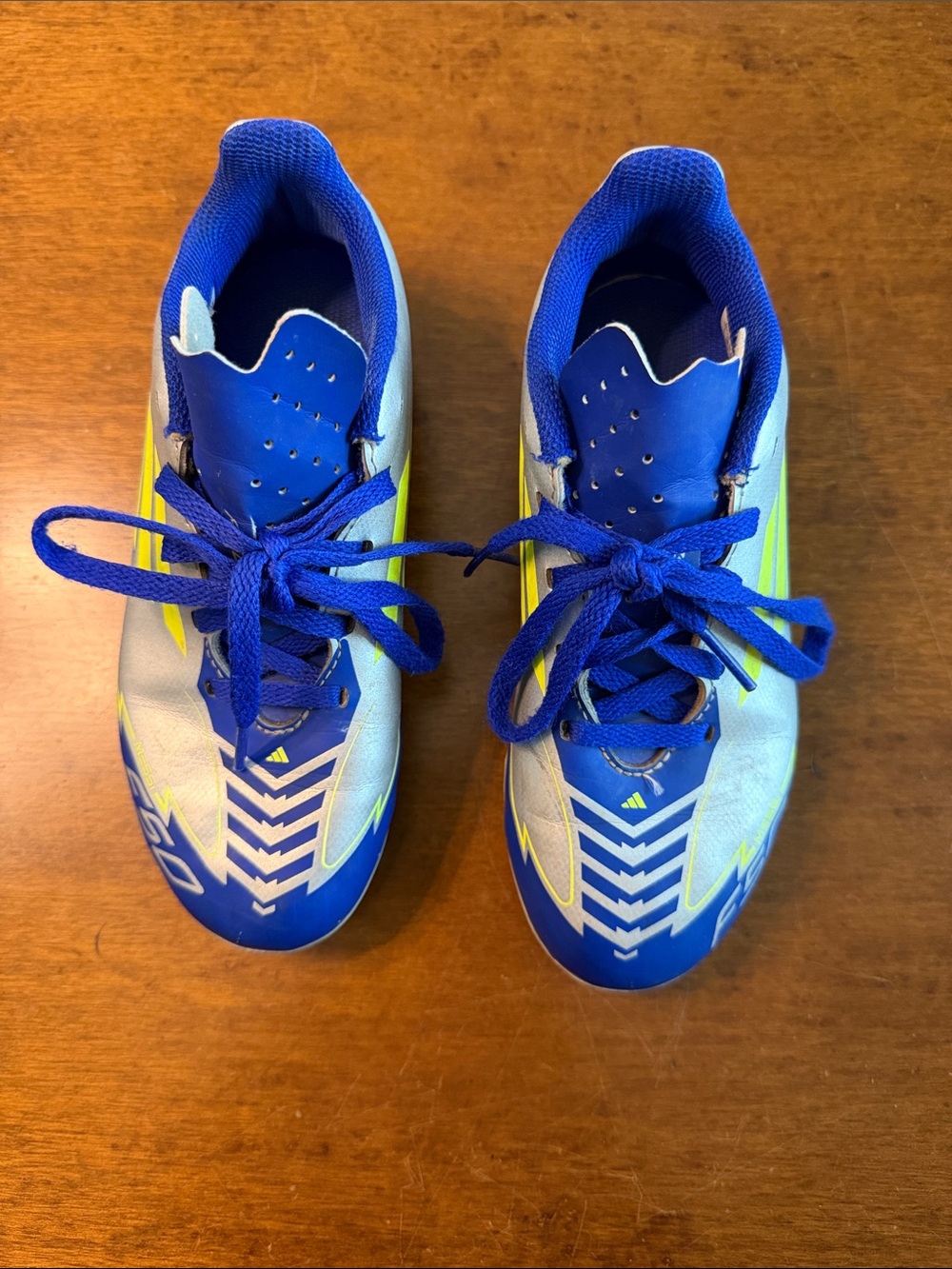 adidas Kids Blue and Yellow soccer cleats